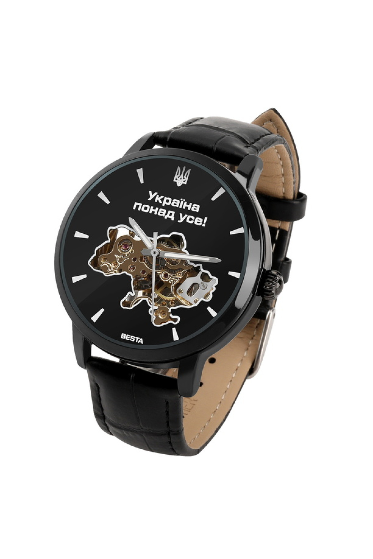 Чоловічий годинник  Besta Skeleton UA Black