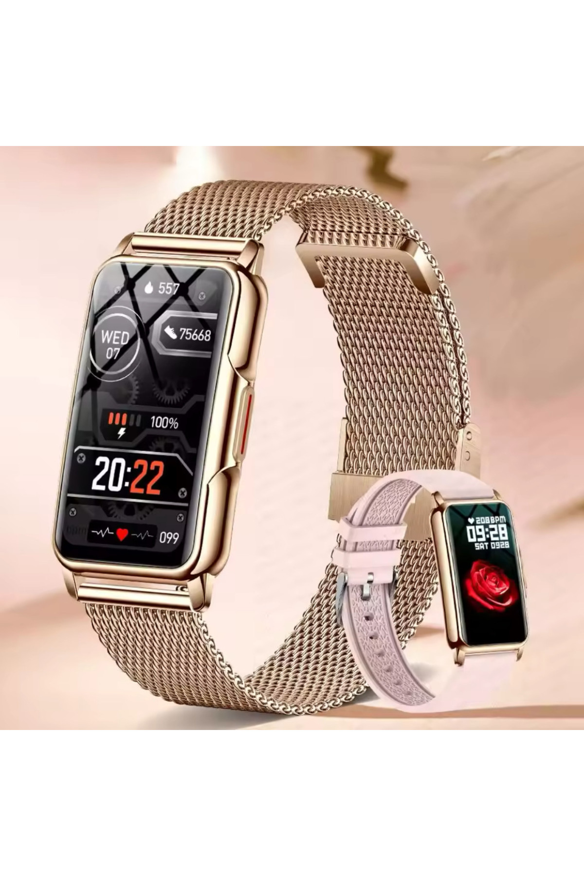 Смарт годинник  Smart Mioband Nano+ Gold, 2 ремінці