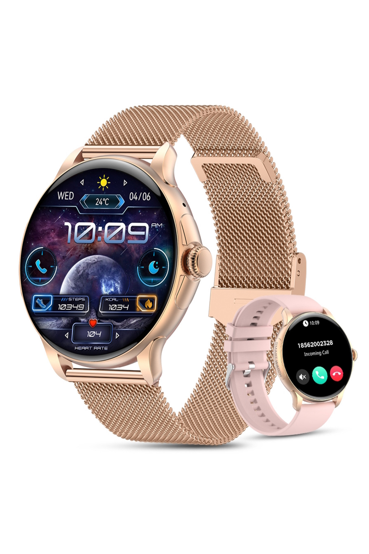 Смарт годинник  Smart Holiday Gold Steel, 2 ремінці
