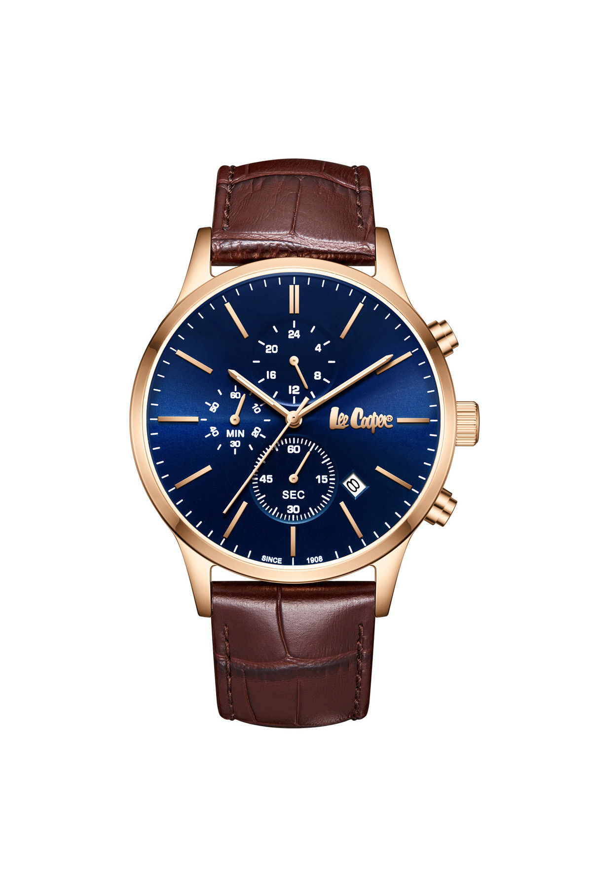Чоловічий годинник  Lee Cooper Leather Gold