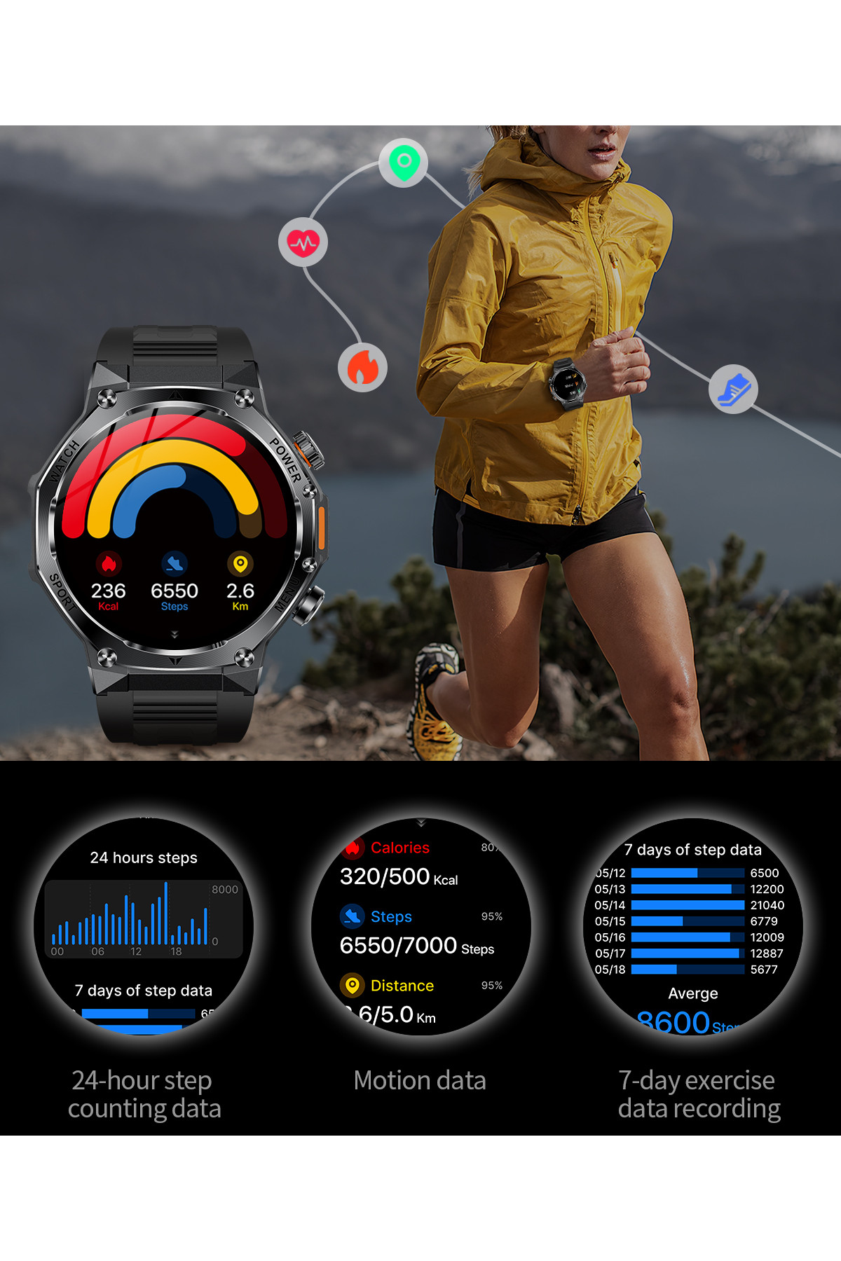 Смарт годинник  Smart Surf X Pro Black Rubber, 2 ремінці