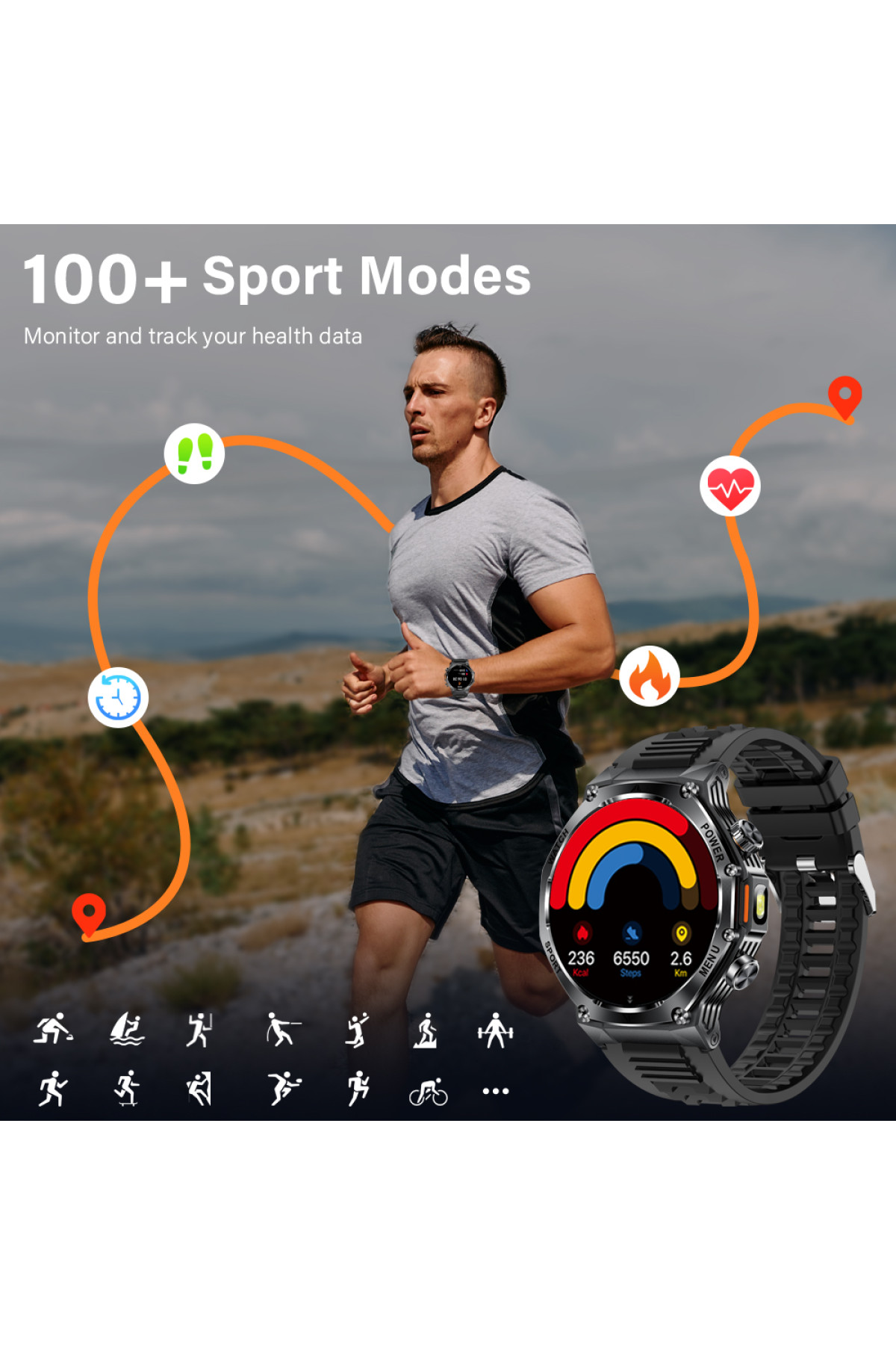 Смарт годинник  Smart Surf X Pro Black Rubber, 2 ремінці