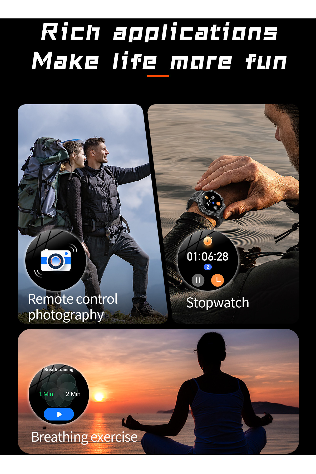 Смарт годинник  Smart Surf X Pro Black Steel, 2 ремінці