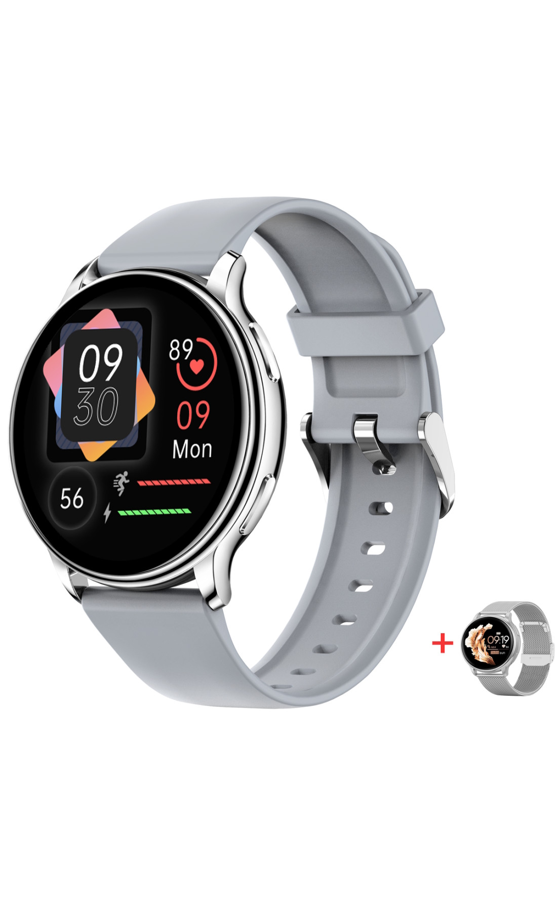Смарт годинник  Smart Melisia Silver Rubber, 2 ремінці