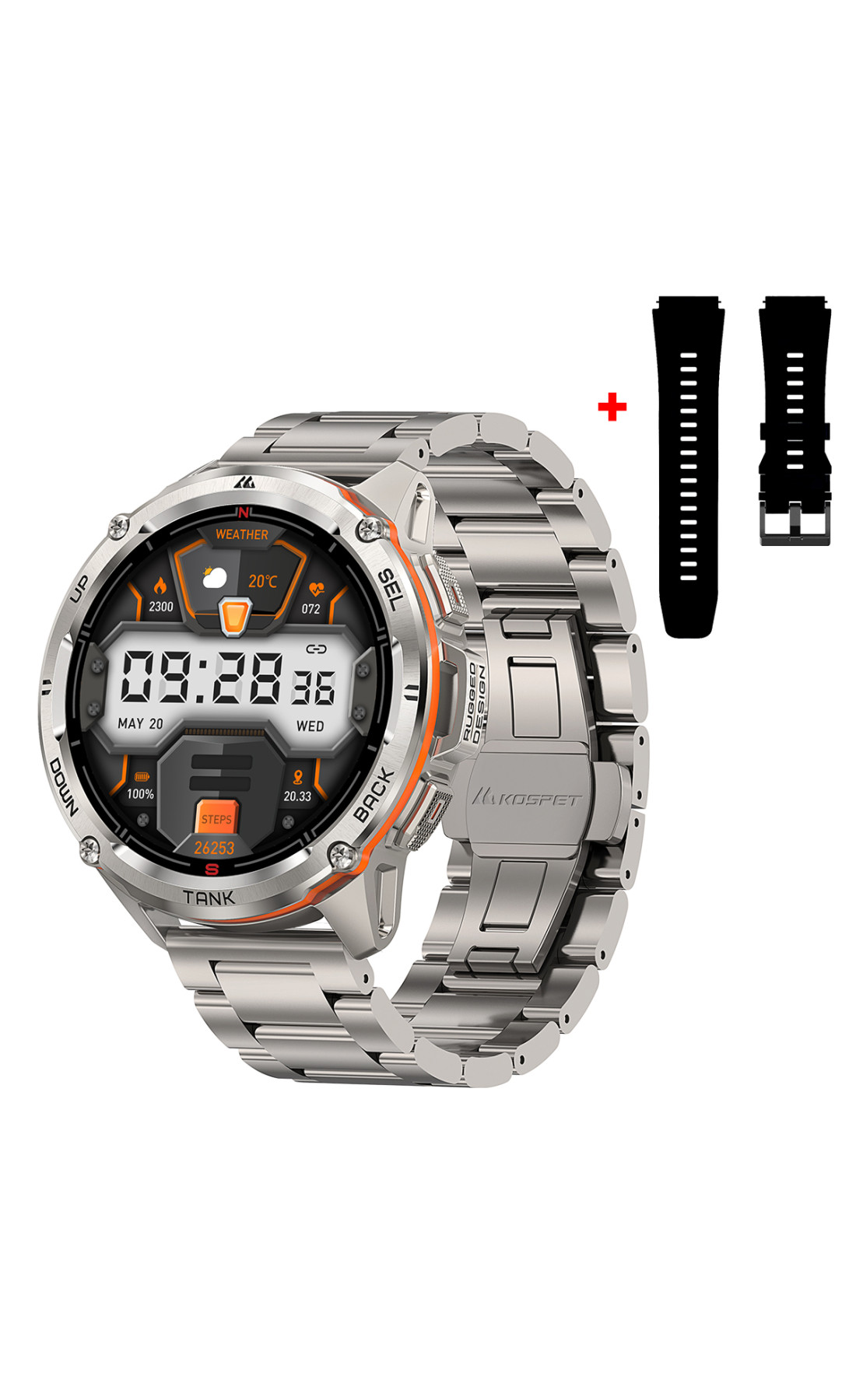 Смарт годинники Kospet Kospet Kospet TANK T3 ULTRA Silver Special Edition