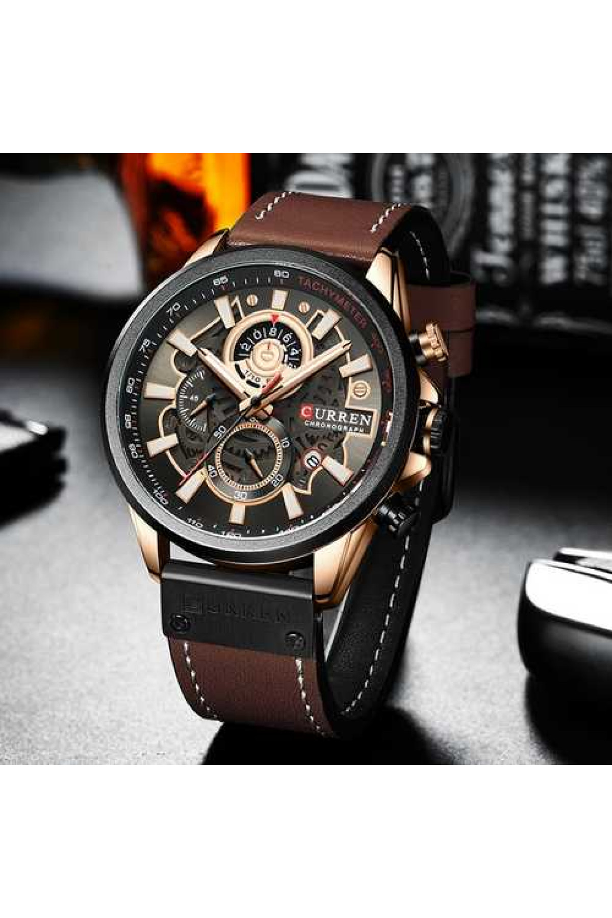 Наручні годинники Curren Curren Curren 8380 Black-Cuprum-Dark Brown