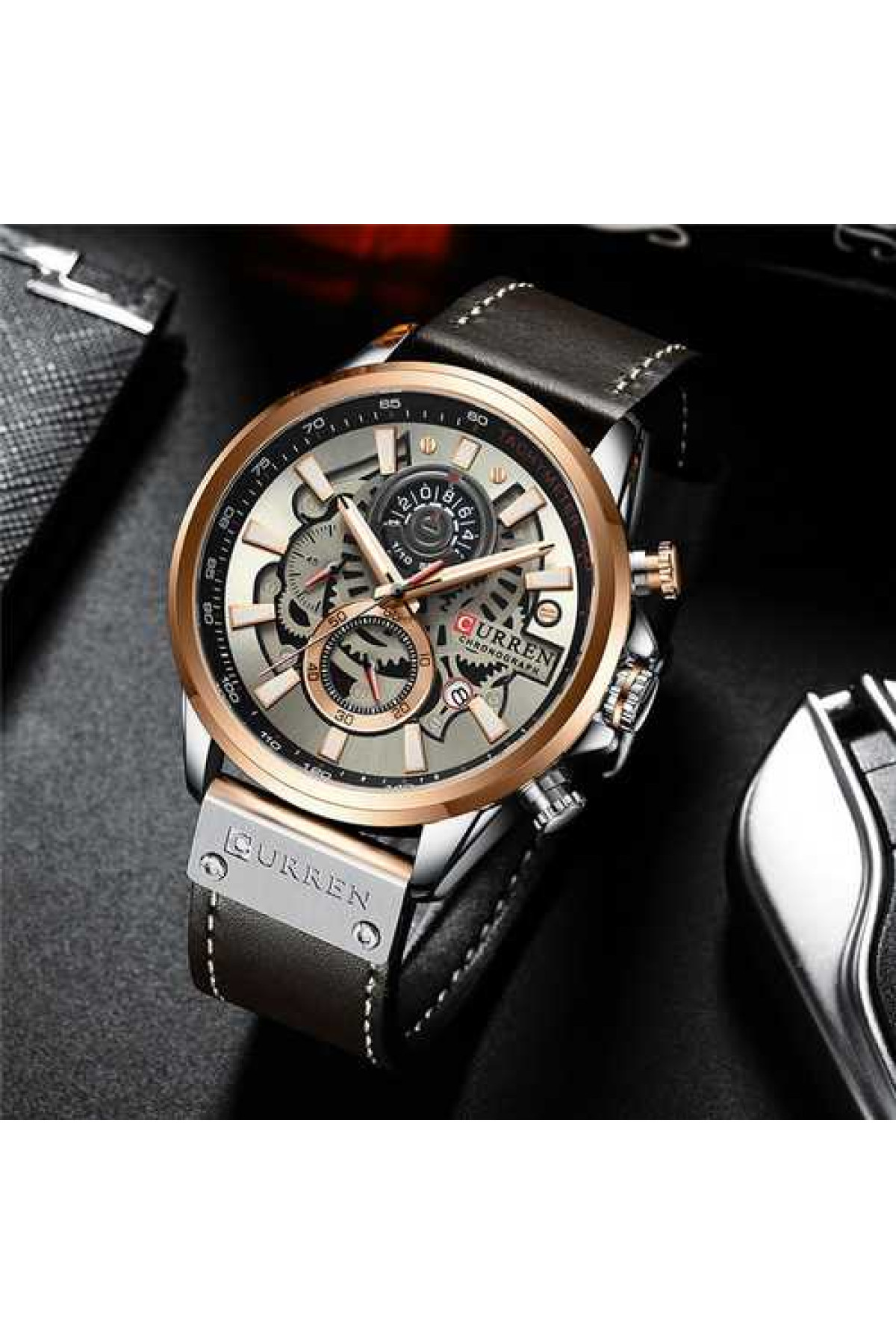 Наручні годинники Curren Curren Curren 8380 Cuprum-Silver-Brown