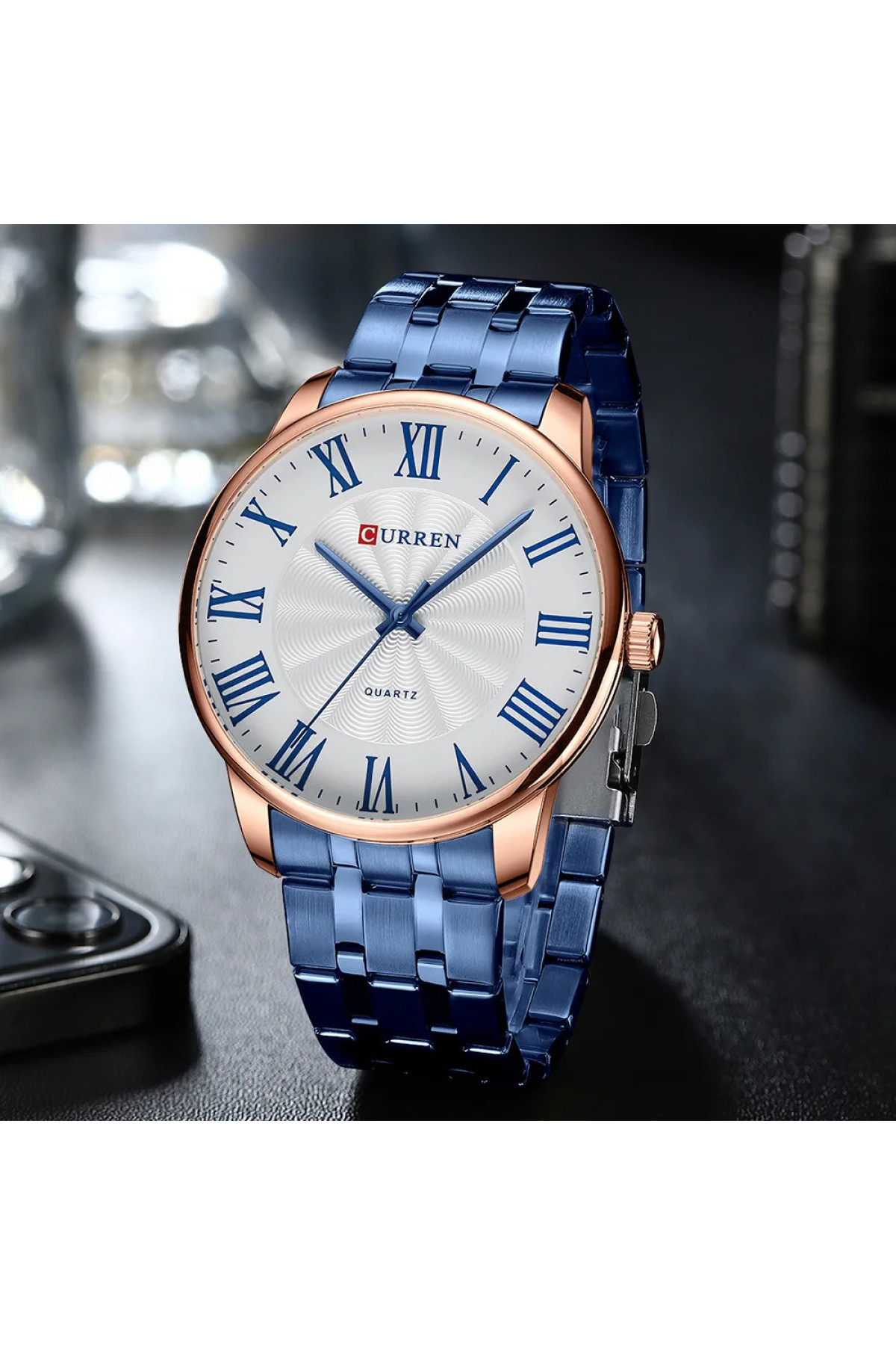 Наручні годинники Curren Curren Curren 8422 Blue-Gold-White