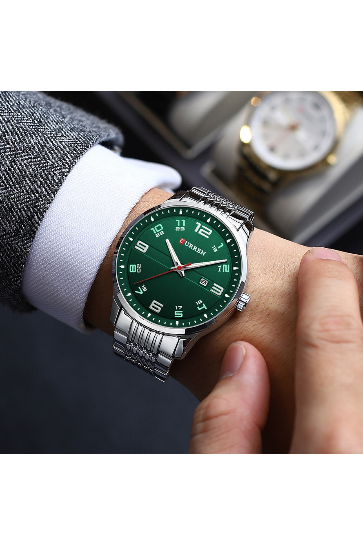 Наручні годинники Curren Curren Curren 8411 Silver-Green
