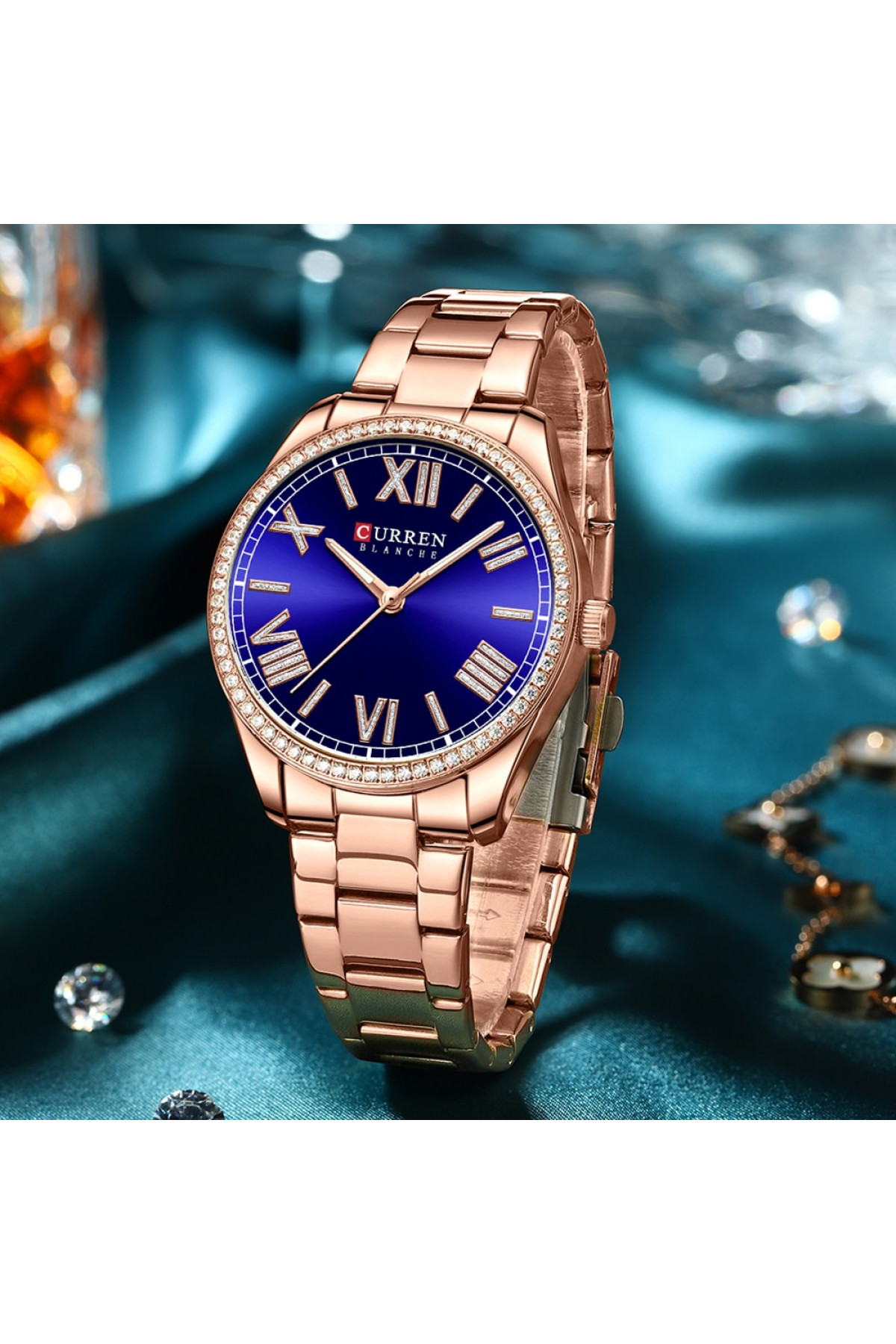 Наручні годинники Curren Curren Curren 9088 Rose Gold-Blue