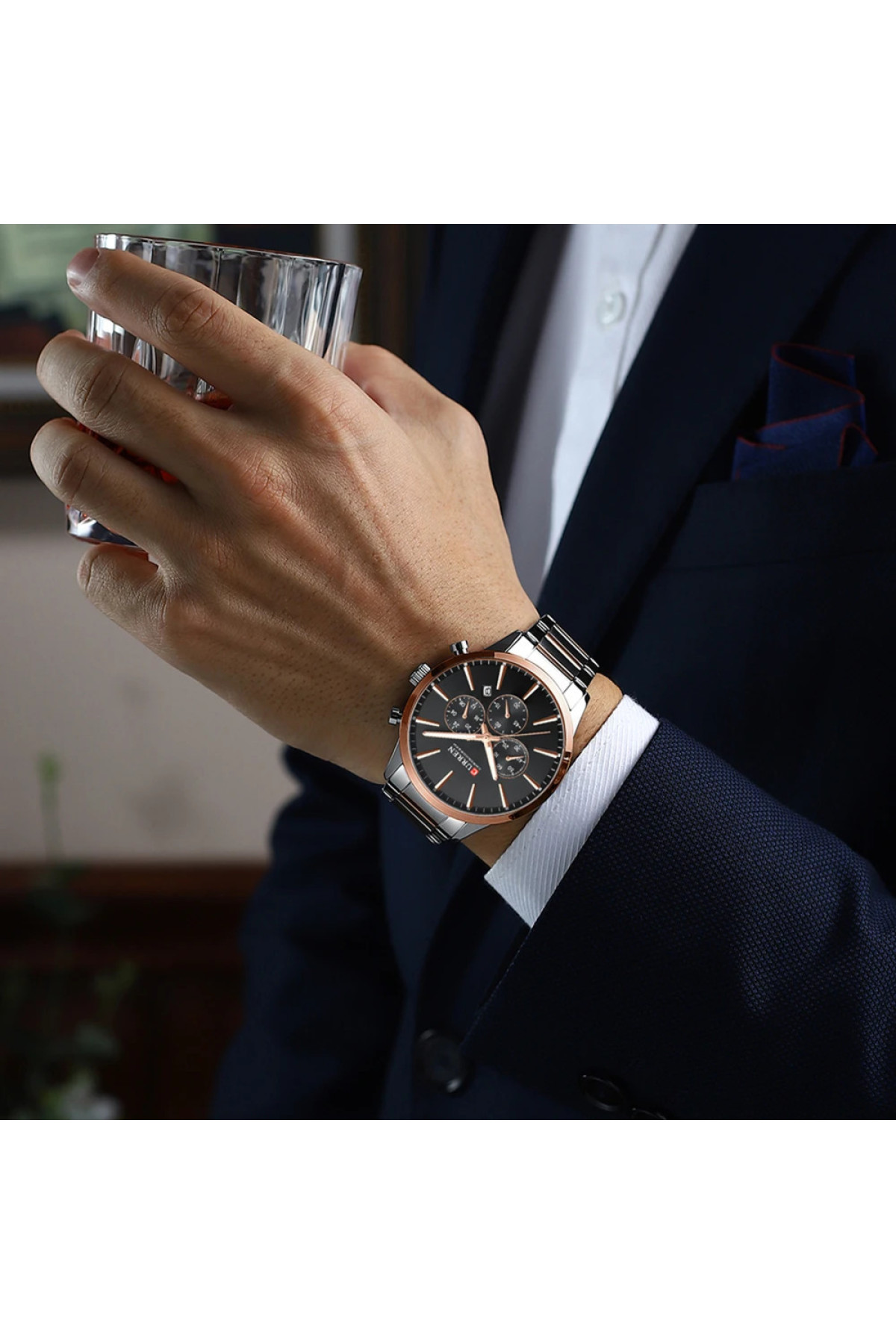 Наручні годинники Curren Curren Curren 8435 Silver-Rose Gold-Black