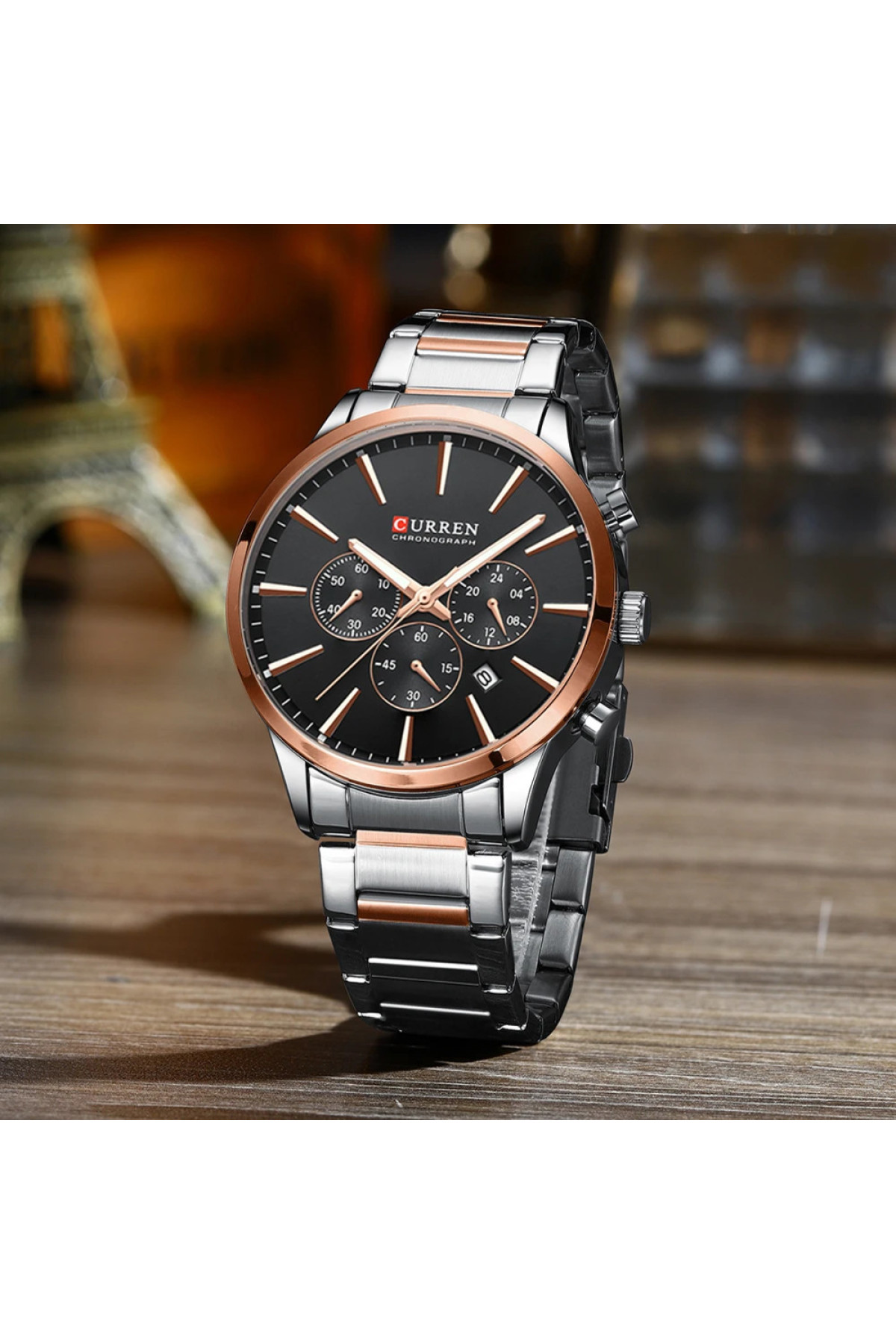 Наручні годинники Curren Curren Curren 8435 Silver-Rose Gold-Black