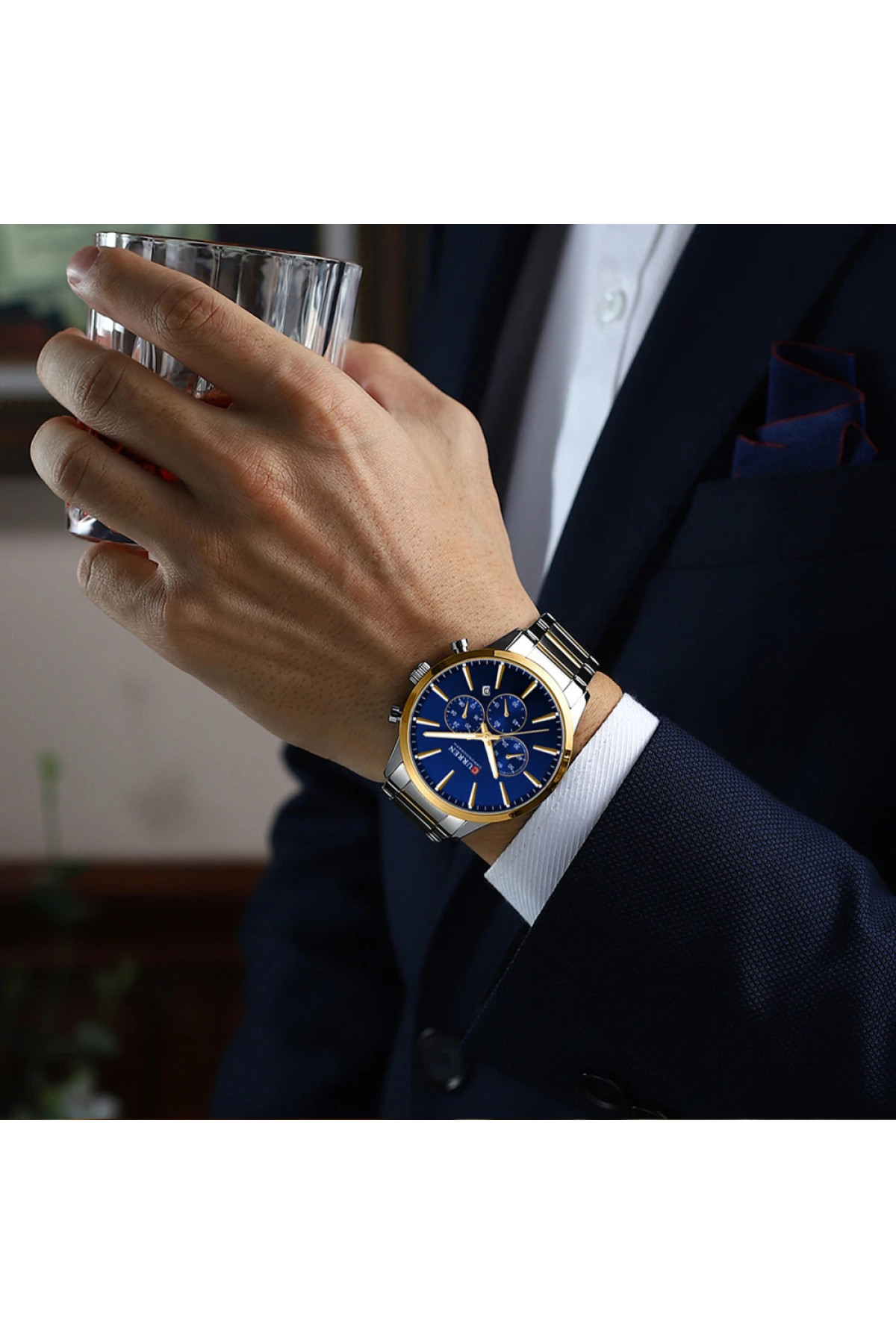 Наручні годинники Curren Curren Curren 8435 Silver-Gold-Blue