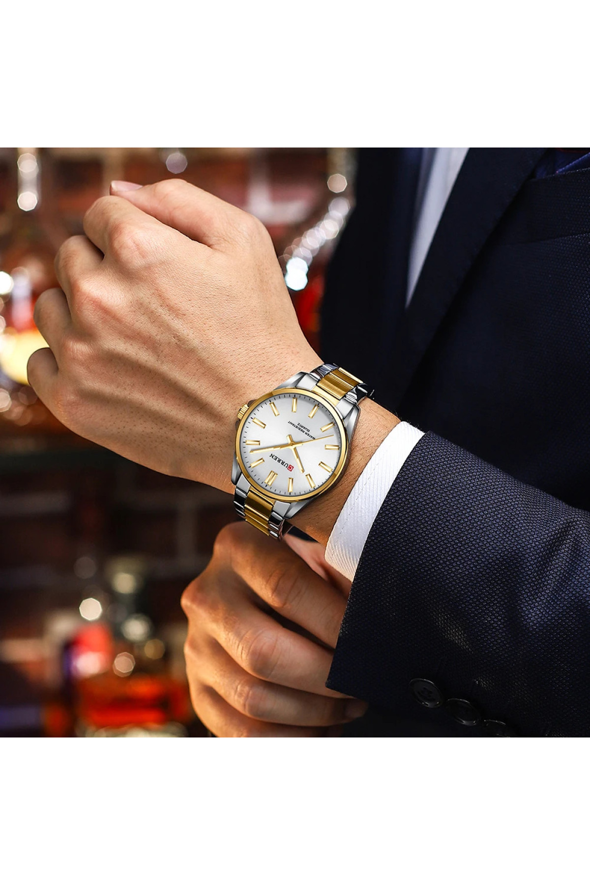 Наручні годинники Curren Curren Curren 9090 Silver-Gold-Silver