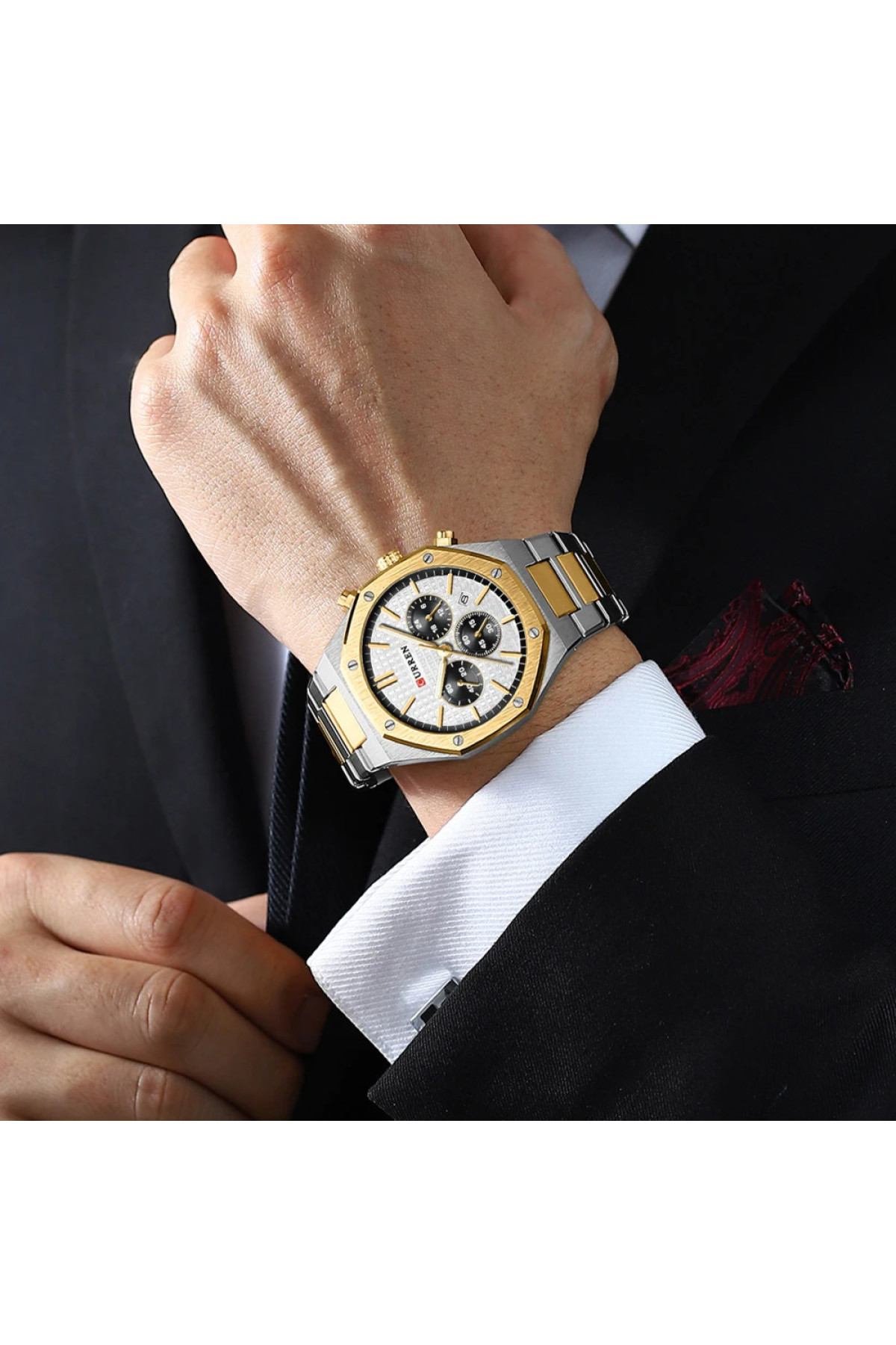 Наручні годинники Curren Curren Curren 8440 Silver-Gold-White