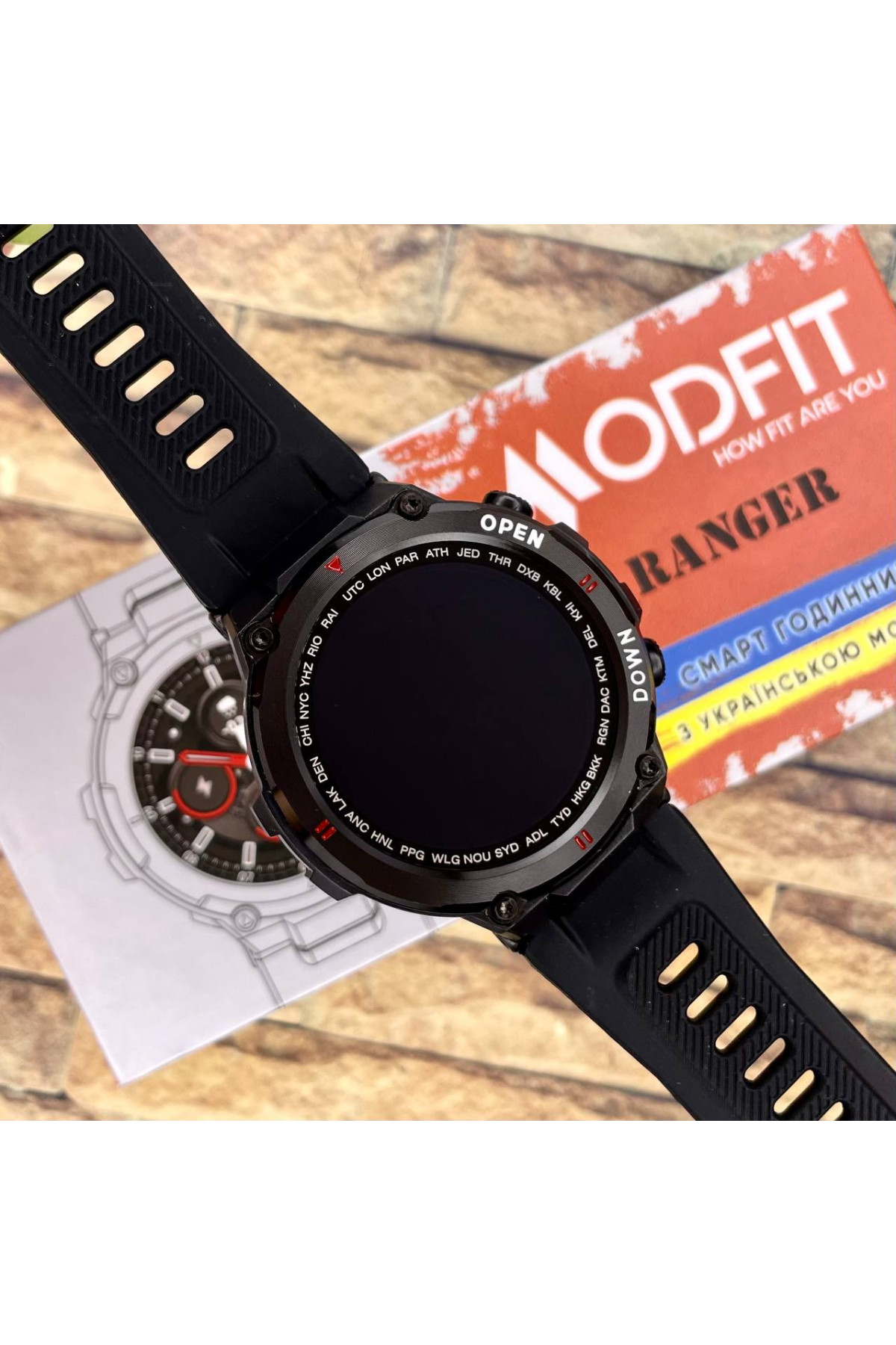 Смарт годинники Modfit Modfit Modfit Ranger All Black 36 мм.