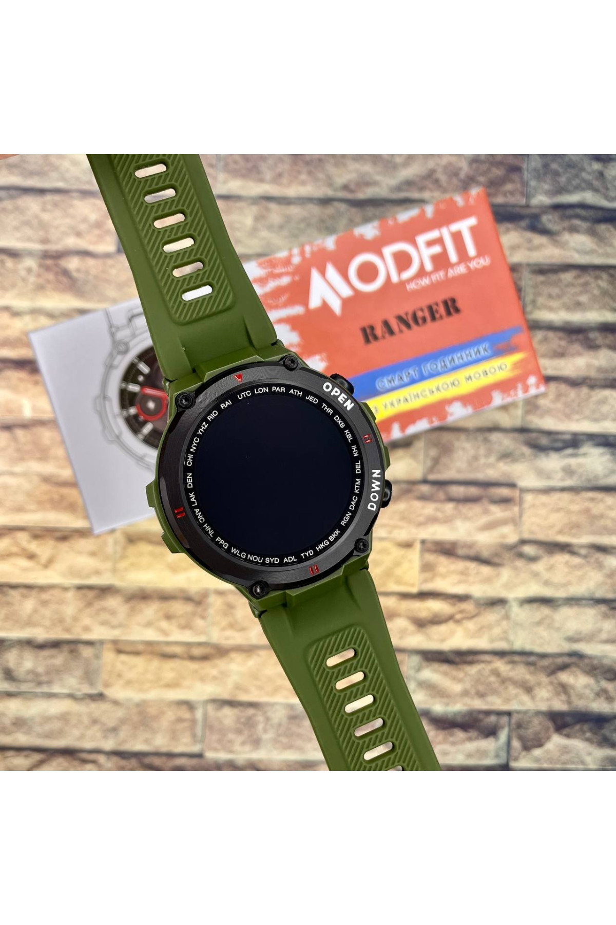 Смарт годинники Modfit Modfit Modfit Ranger Army Green 36 мм.
