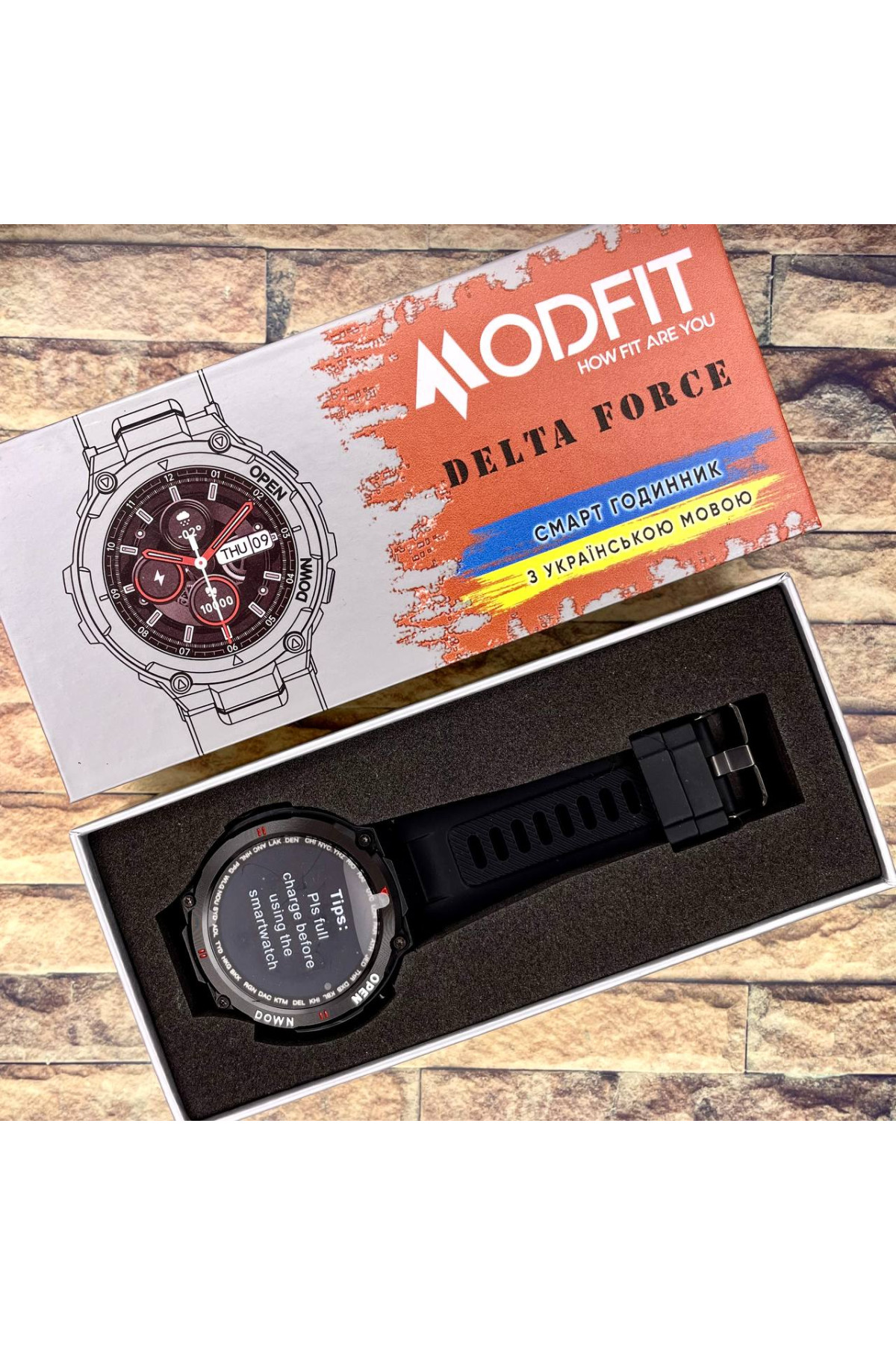 Смарт годинники Modfit Modfit Modfit Delta Force All Black 36 мм.