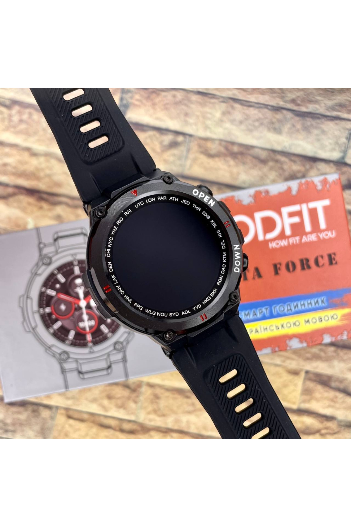 Смарт годинники Modfit Modfit Modfit Delta Force All Black 36 мм.
