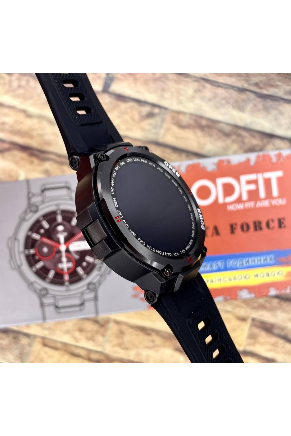 Смарт годинники Modfit Modfit Modfit Delta Force All Black 36 мм.
