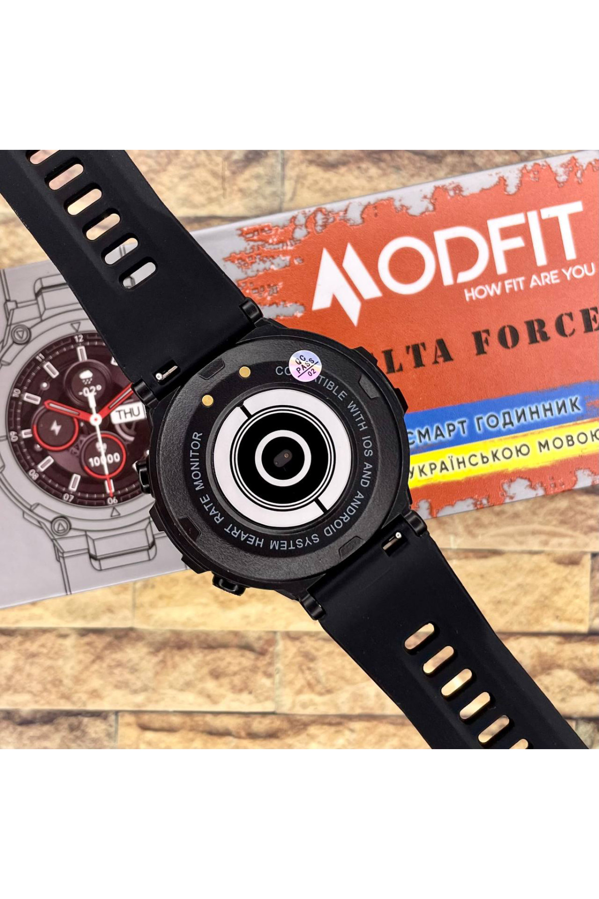 Смарт годинники Modfit Modfit Modfit Delta Force All Black 36 мм.