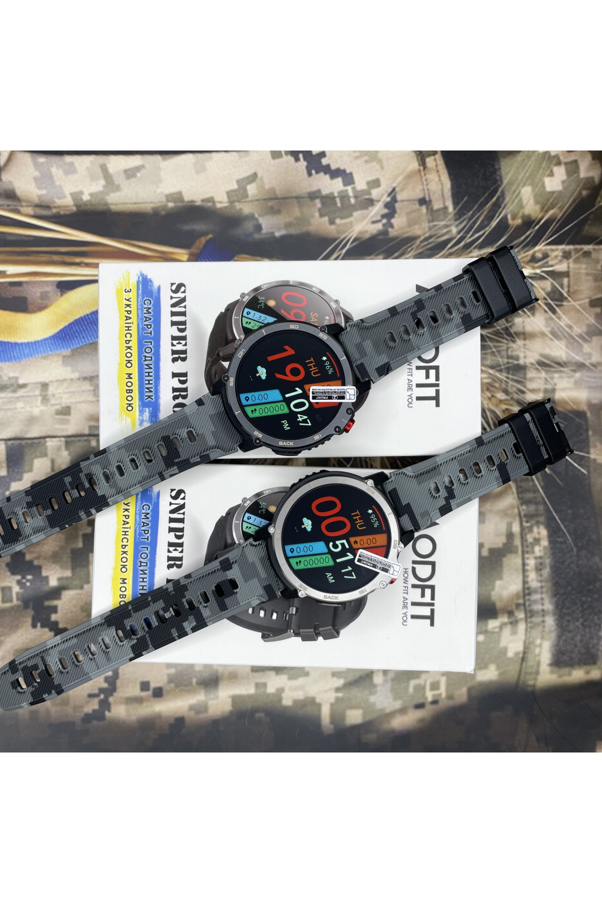 Смарт годинники Modfit Modfit Modfit Sniper Pro All Black 41 мм.
