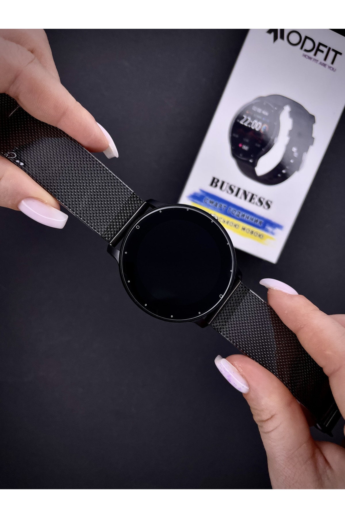 Смарт годинники Modfit Modfit Modfit Business All Black Mesh 41 мм.
