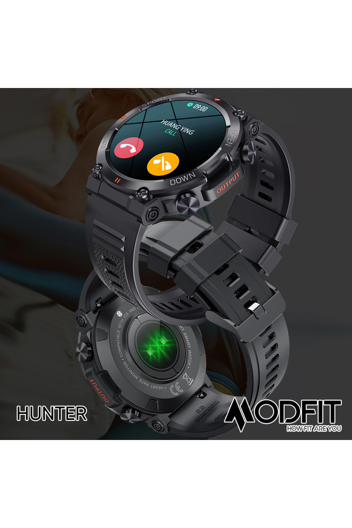 Смарт годинники Modfit Modfit Modfit Hunter Army Green 36 мм.