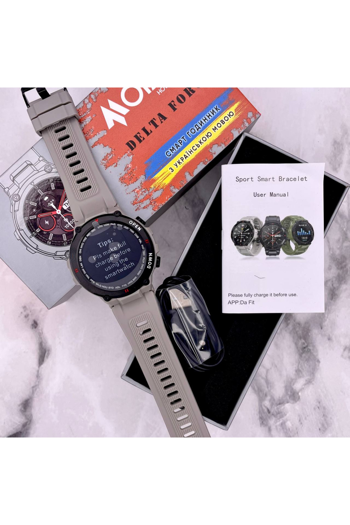 Смарт годинники Modfit Modfit Modfit Delta Force Grey 36 мм.