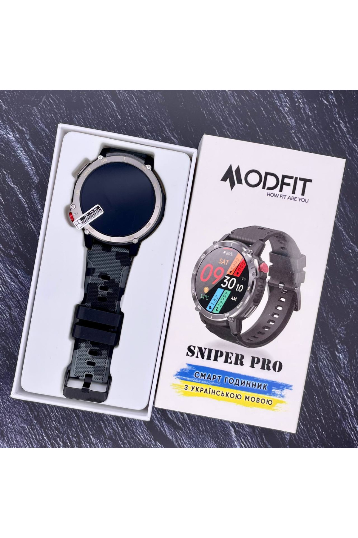 Смарт годинники Modfit Modfit Modfit Sniper Pro Black-Silver 41 мм.