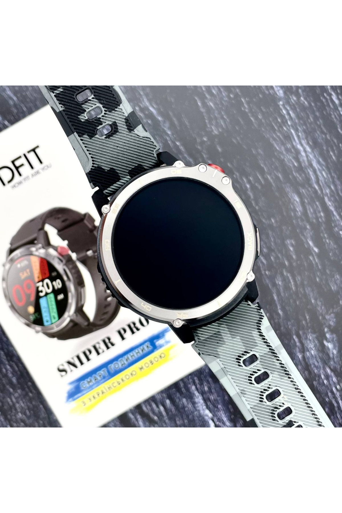 Смарт годинники Modfit Modfit Modfit Sniper Pro Black-Silver 41 мм.