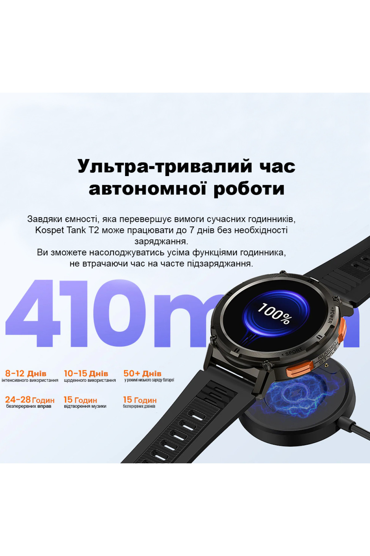 Смарт годинники Kospet Kospet Kospet Tank T2 Silver