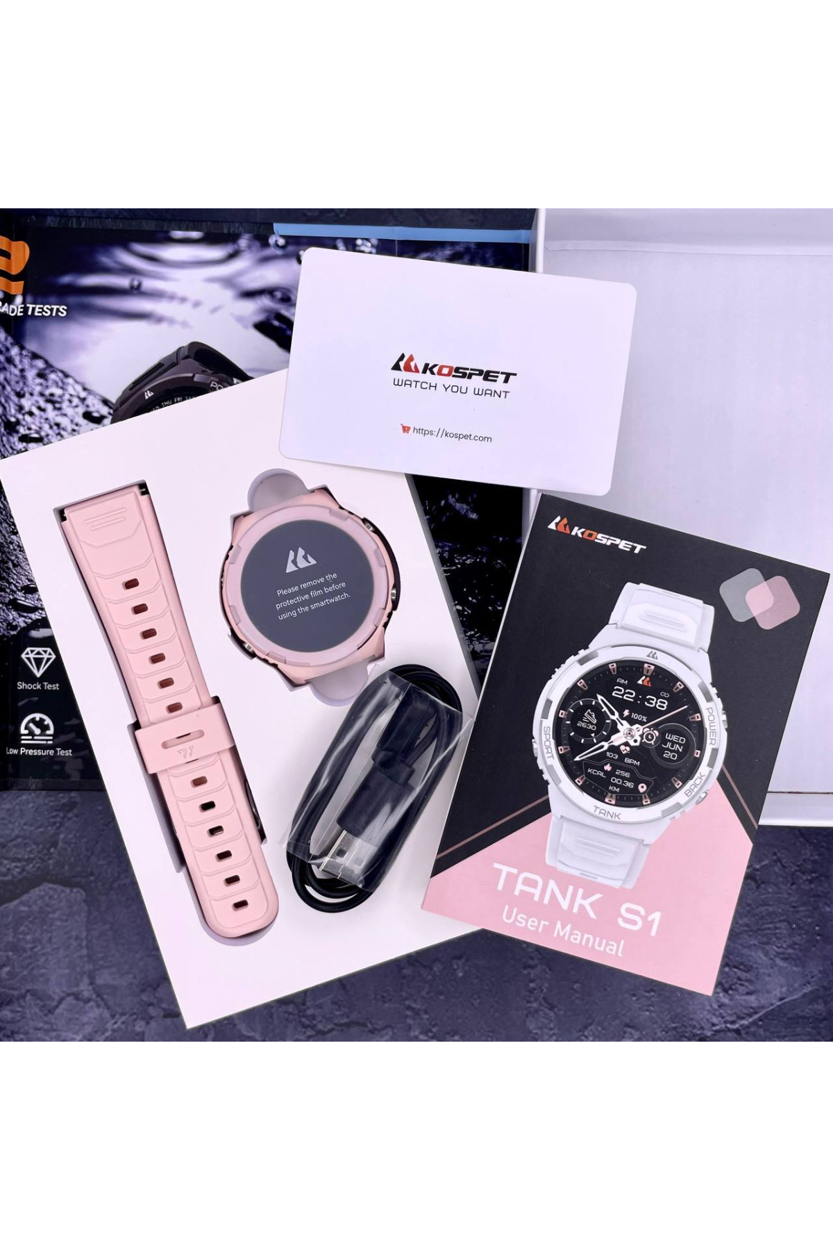 Смарт годинники Kospet Kospet Kospet Tank S1 Pink