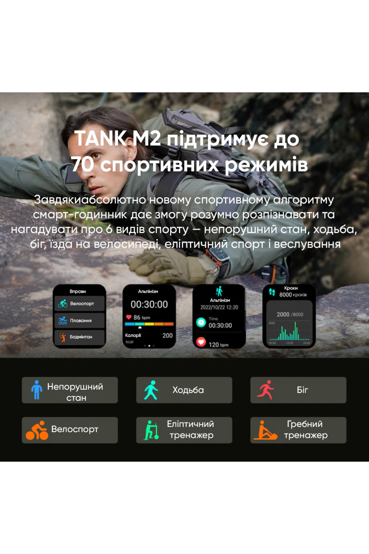 Смарт годинники Kospet Kospet Kospet Tank M2 Black
