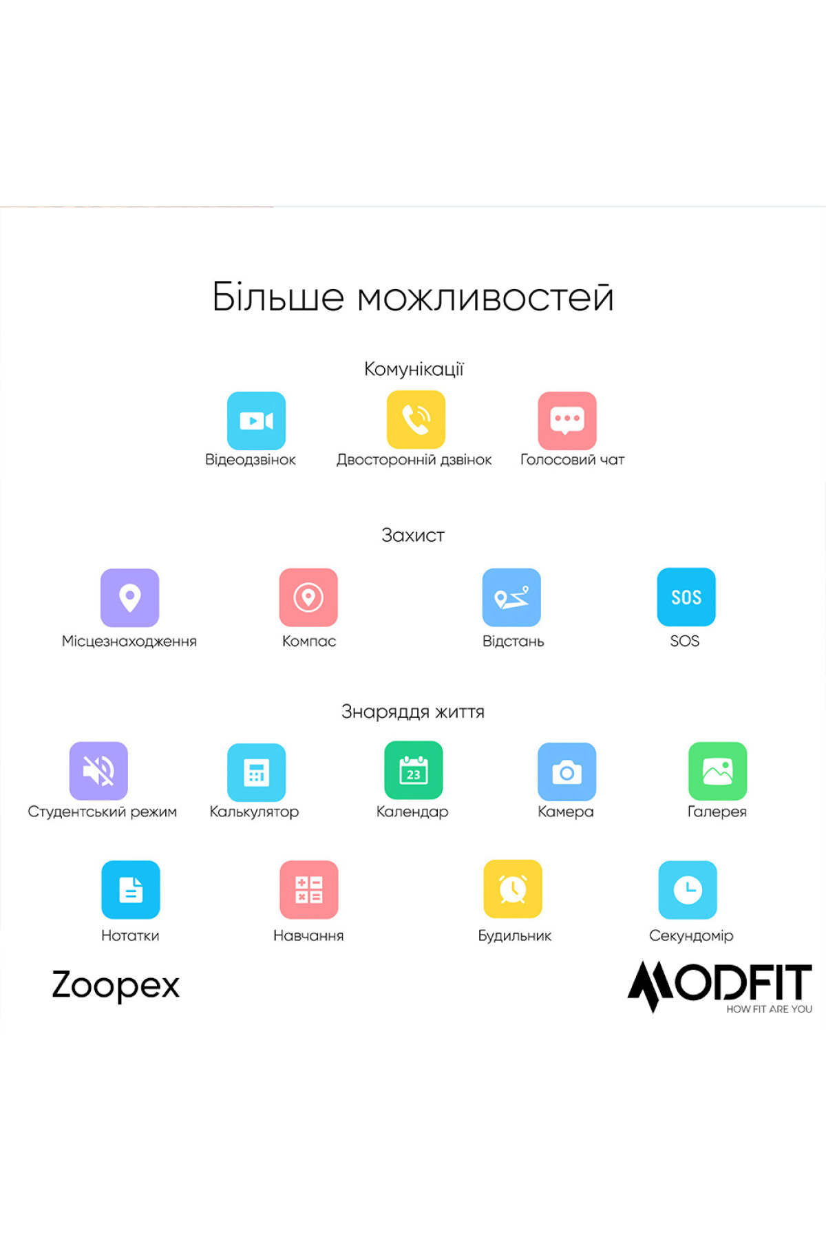 Смарт годинники Modfit Modfit Modfit Zoopex All Black