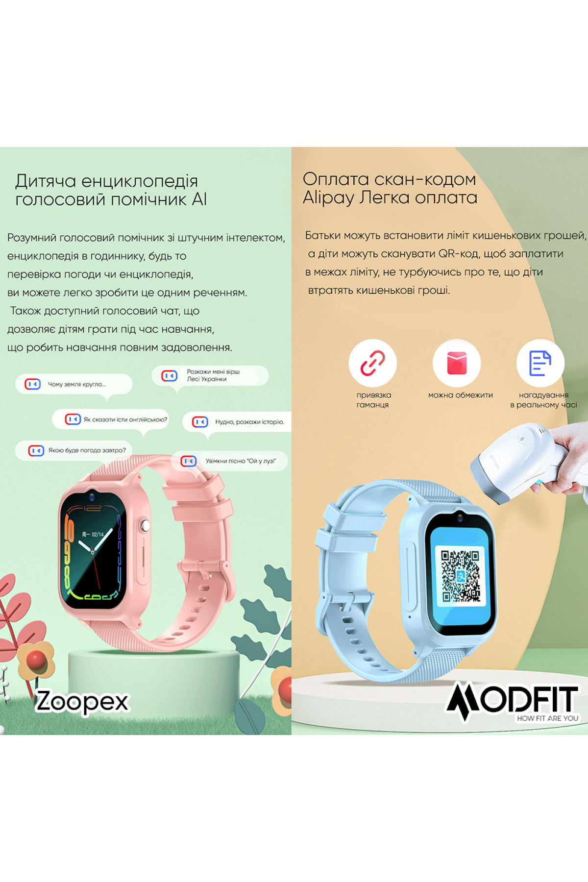 Смарт годинники Modfit Modfit Modfit Zoopex All Black
